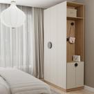 Conjunto Modulado Joy 2 Peças Nicho com 2 Gavetas e Sapateira Cabecasa Madeiramadeira Cinza Sereno/Avena