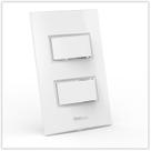 Conjunto Modular 2 Tecla Interruptor 1 Simples e 1 Paralelo Linha Beleze Enerbrás