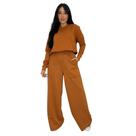 Conjunto Moletinho Blusa com Manga Longa e Calça Wide Leg e Samantha- c12 SAMANTHA+ WIDE LEG