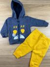 Conjunto Moletom Au Au Masculino Azul e Amarelo com Zíper Conjunto Moletom Au Au Masculino Azul e Amarelo com Zíper