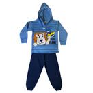 Conjunto Moletom Avião listras Azul