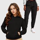 Conjunto Moletom Blusa Canguru + Calça Feminina Lisa