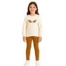 Conjunto Moletom Bordado Manga Pelo Sintético Infantil Menina Kyly