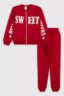 Conjunto Moletom c/ Zíper Menina Sweet Vermelho Ollelê Cor:VermelhoTamanho:10 Conjunto Moletom c/ Zíper Menina Sweet Vermelho Ollelê Cor:VermelhoTamanho:10