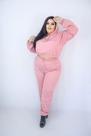 Conjunto Moletom Calça Punho E Blusa Canguru Capuz Plus Size