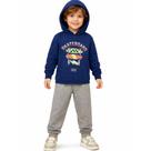 Conjunto Moletom Capuz Infantil Algodão Menino Inverno 4 6 8
