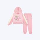 Conjunto Moletom Com Capuz E Calça Jogger Ursinho Infantil Menina Mundo Cinti 12367 Rosa
