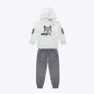 Conjunto Moletom Com Capuz Raposa E Calça Moletom Infantil Menino Milon 2000818 Mescla