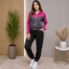 Conjunto Moletom De Frio Feminino Manga Longa Inverno Com Capuz E Listras Agasalho Luxo