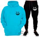 Conjunto Moletom Estampado Personalizado Evil Smiley Malha100% Algodao Linha Premium
