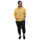 Conjunto Moletom Feminino Calça Preta e Blusa de Moletom cor Amarelo
