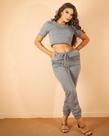 Conjunto Moletom Feminino de Calça e Croped Beleza Perfeita