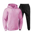 Conjunto Moletom Feminino Infantil Bolso Canguru Capuz Liso
