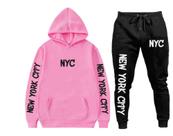 Conjunto Moletom Flanelado Casual Top NYC