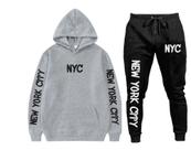 Conjunto Moletom Flanelado Casual Top NYC