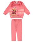 Conjunto Moletom Flanelado Infantil Menina Blusão Fechado com Calça Flanelada - Malwee Kids