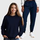 Conjunto Moletom Gola Redonda e Calça Feminina Lisa Conjunto Moletom Gola Redonda e Calça Feminina Lisa