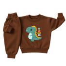 Conjunto Moletom Infantil Bebê Menino Peluciado Roupa Inverno Flanelado Abrigo Dinossauro Premium Conjunto Moletom Infantil Bebê Menino Peluciado Roupa Inverno Flanelado Abrigo Dinossauro Premium