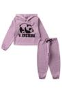 Conjunto Moletom Infantil Cropped Panda