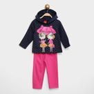 Conjunto Moletom Infantil Kyly Peluciado Estampado Com Capuz Feminino