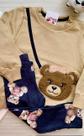 Conjunto Moletom Infantil Menina Com Bordado Ursinho