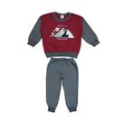 Conjunto Moletom Infantil Menino Blusão Calça com Flanela Quentinha Malwee