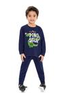 Conjunto Moletom Infantil Menino Dinosaur Marinho - Fakini Forfun