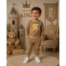 Conjunto Moletom Infantil Menino Inverno Peluciado Urso Rei