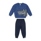Conjunto Moletom Jacaré Azul Tam 02 - Zig Zig Zaa Malwee (12614)