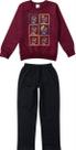 Conjunto Moletom Juvenil Dinossauro Bordô e Preto - Malwee Conjunto Moletom Juvenil Dinossauro Bordô e Preto - Malwee
