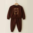 Conjunto Moletom Marrom Infantil Ursinho Flanelado Não Faz Bolinha Unissex