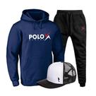 Conjunto Moletom Masculino Confortável Canguru + Boné Macio
