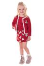 Conjunto Moletom Menina Casaco e Saia Urso Vermelha