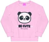 Conjunto Moletom Menina Panda Rosa