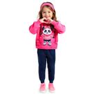 Conjunto Moletom Meninas Blusão Panda Pink e Calça Azul Marinho Kyly Tamanho:1 ano Conjunto Moletom Meninas Blusão Panda Pink e Calça Azul Marinho Kyly Tamanho:1 ano