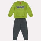 Conjunto Moletom Menino Infantil Blusão Flanelado Bolso Frontal cpunho Calça Moletom Flanelada Kyly