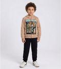 Conjunto Moletom Menino Jaqueta E Calça Select Bege