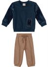 Conjunto Moletom Pelúcia Menino Infantil Flanelado com Pelúcia Calça com Punho Carinhoso