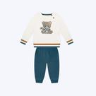 Conjunto Moletom Peluciado Bordado Bebê Menino Milon 2000859 Offwhite