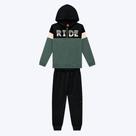 Conjunto Moletom Peluciado Com Capuz Infantil Menino Kyly 1000851 Marrom