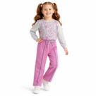 Conjunto Moletom Peluciado Infantil Menina Calça Flare 4 6 8