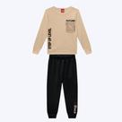 Conjunto Moletom Peluciado Infantil Menino Kyly 1000844 Amendoa