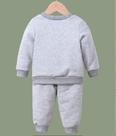 Conjunto moletom sem felpas infantil blusa gola redonda e calça