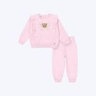 Conjunto Moletom Urso Interativo Rosa Bebê Menina Mundo Cinti 10347