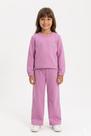 Conjunto Moleton Infantil Menina Cropped e Calça Wide Leg Brandili Cor:RosaTamanho:8