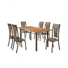 Conjunto Mônaco 06 Cadeiras Com Base Piauí Bm Tubulares Bp Noce Oro-material sintético 120