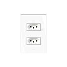 Conjunto montado de 2 tomadas com placa 4x2 10A branco Inovapro Alumbra