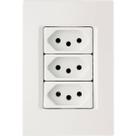 Conjunto Montado Liz 4X2 3 Tomadas Nbr 14136 20A Tramontina Conjunto Montado Liz 4X2 3 Tomadas Nbr 14136 20A Tramontina