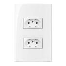 Conjunto Montado Margirius Sleek 4x2 com 2 Tomadas 2PT 10A 250V Moderno Conjunto Montado Margirius Sleek 4x2 com 2 Tomadas 2PT 10A 250V Moderno