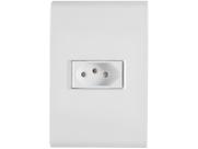 Conjunto Montado Tramontina Liz 4x2 com 1 Tomada 10A NBR 14136 250V Branco Alto Brilho